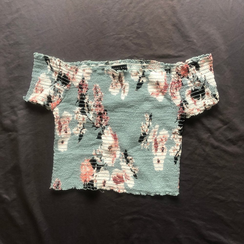 Kendall & Kylie off the shoulder crop top